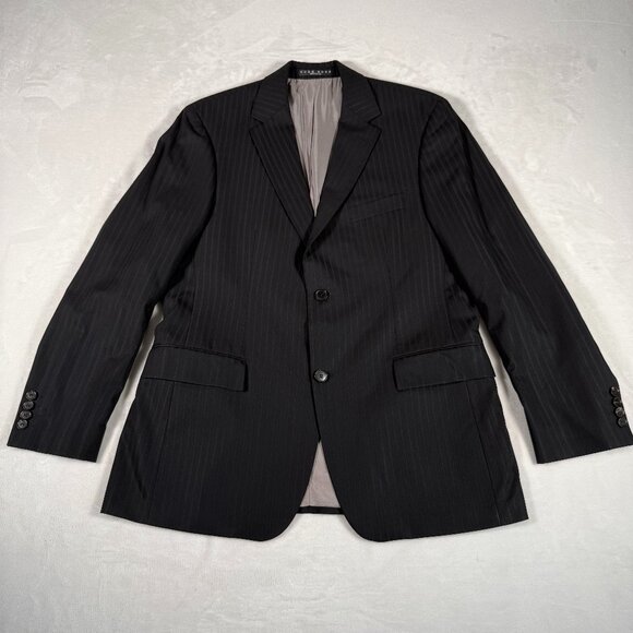 Hugo Boss Pasolini Movie US Blazer Men Size 40R Gray Striped 100% Wool Made USA - Picture 1 of 12